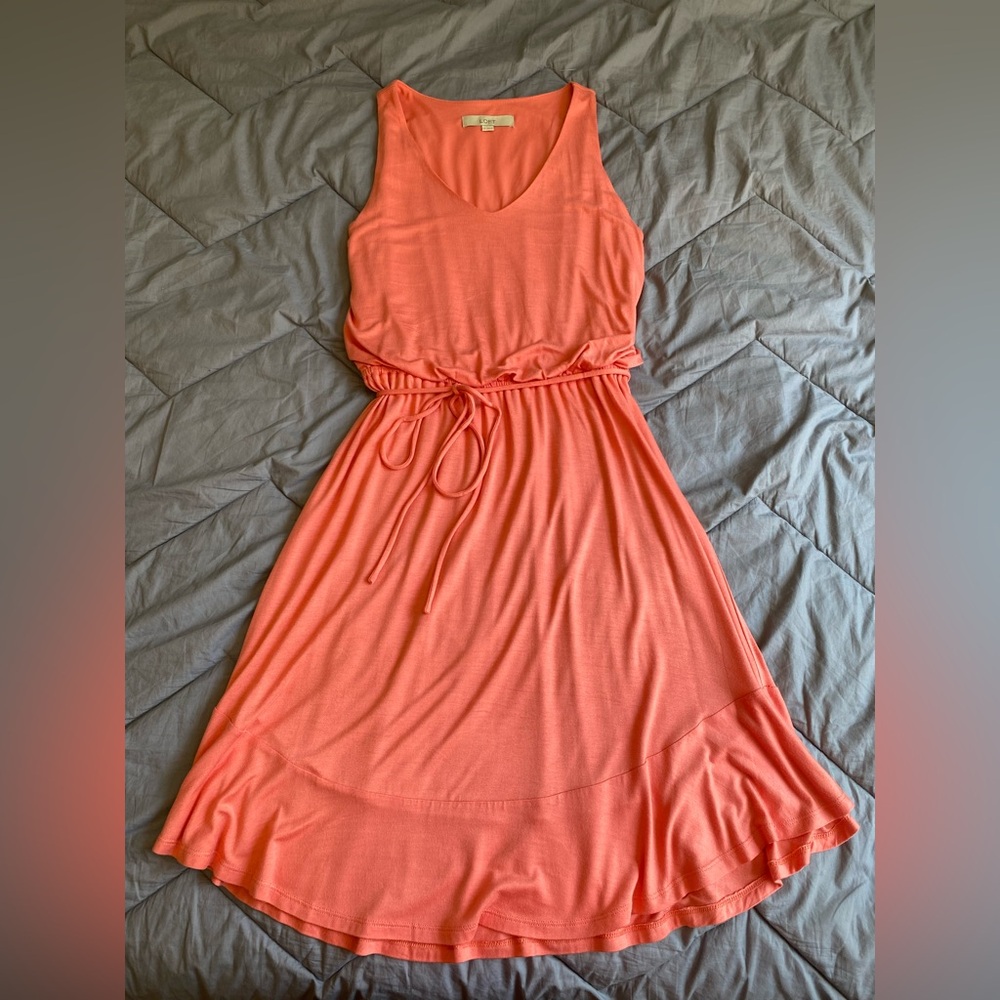 Loft Coral Sleeveless Dress